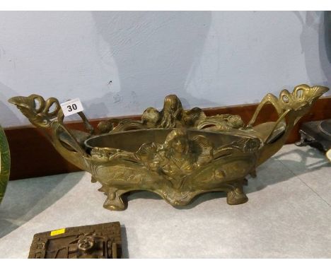 Brass Art Nouveau style planter