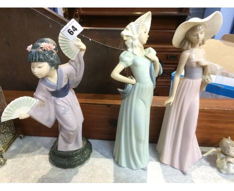 Two Lladro figures and two Nao figures