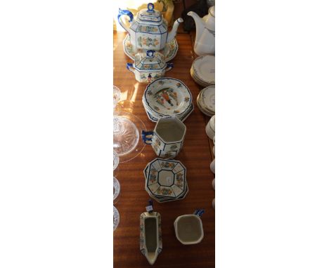 A Quimper French tea service.