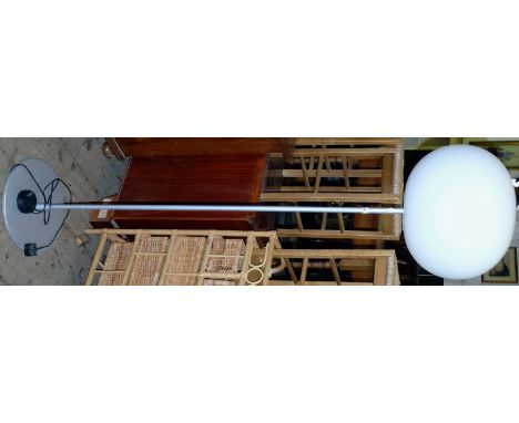 A contemporary Rondo standard lamp, with frosted glass shade.