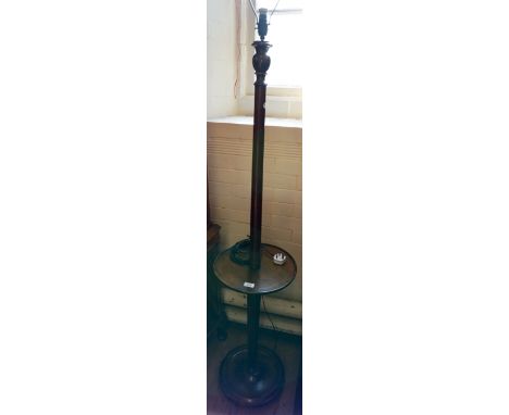 A 20th Century mahogany cylindrical standard lamp/tea table.