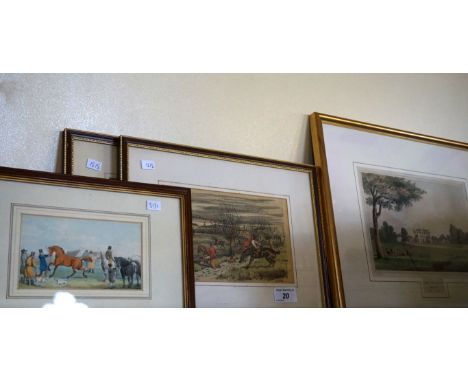 Four assorted prints to include hunting examples.