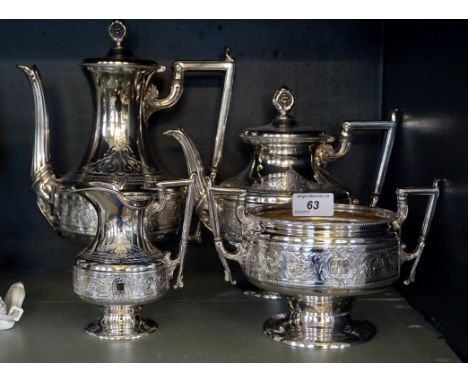 A fine quality silver-plated James Dixon & Son four piece tea service.