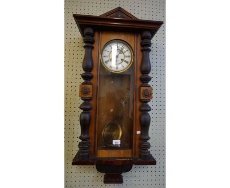 An early 20th Century mahogany cased Vienna wall clock.