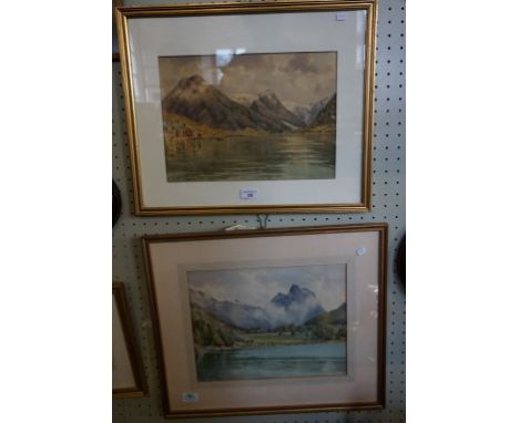 A pair of Fred. R. Fitzgerald watercolours, each depicting lakeland landscape scenes.