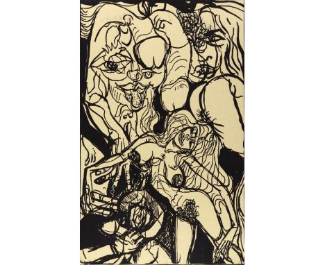Naumann, Hermann: (1930 Kötzschenbroda - tätig in Dittersbach). "In Memoriam 80. Geburtstag Otto Dix". Holzschnitt auf hellgr