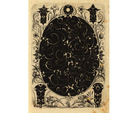 Hurtu, Jacques: (aktiv 1584-1635). Ornament (IV). Kupferstich um 1610/1620. Plgr. ca. 10 x 7 cm, Blgr. ca. 16 x 10 cm. I.d. P