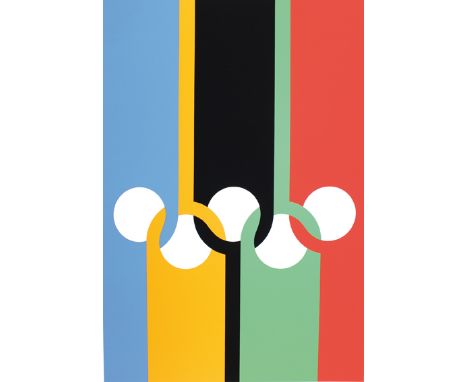Bill, Max: (1908 Winterthur - Berlin 1994). Olympische Ringe. Farbserigraphie auf Karton bei Bruckmann, Mchn. 1970. 69,1 x 47