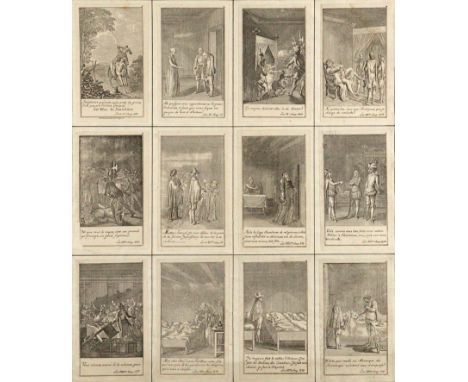 Chodowiecki, Daniel Nikolaus: (1726 Danzig - Berlin 1801). 12 Illustrationen zu "Gil Blas de Santillane" von Alain René Lesag