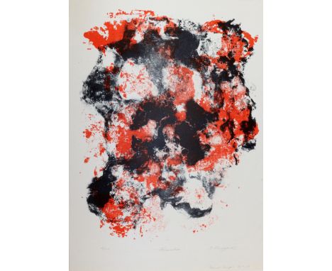 Konvolut.: Abstrakte Kunst. - Dörte Harten (Dorothee Bouchard). Radierung. Blgr. 62,2 x 48,5 cm. - Uwe Städler: Komposition i