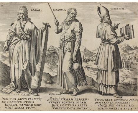 Snellinck, Jan: (1548 Mecheln - Antwerpen 1638),nach. Die zwölf Propheten. Folge 4 Kupferstiche, bei Visscher um 1600. Plgr. 