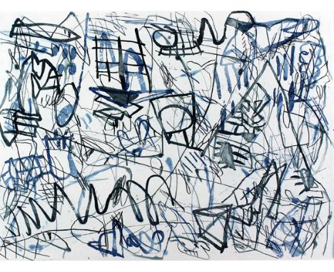 Voss, Jan: (1936 Hamburg - lebt in Paris). Dramatique. Farbradierung, 1996. 29 x 39,5 cm. Unten rechts sign. u. dat. links nu