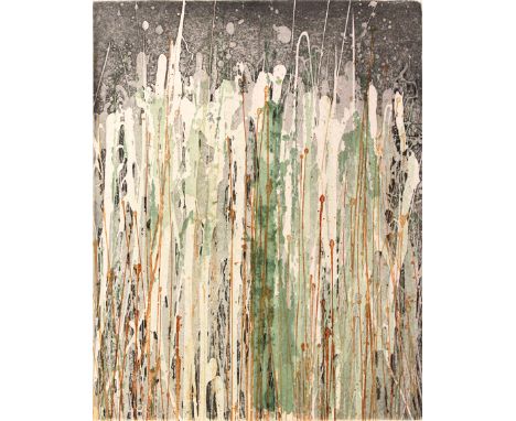 Sandig, Armin: (1929 Hof - Hamburg 2015). Fallen und Steigen. Farbradierung. Blgr. ca. 53,5 x 38 cm. Sign. u dat. -Abstr. Kom