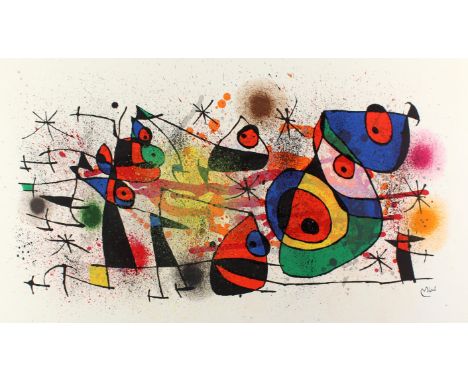 Miro, Joan: (1893 Barcelona - Palma 1983). "Ceramiques". Farblithographie aus "Céramiques de Miró et Artigas". 1974. Ca. 43 x