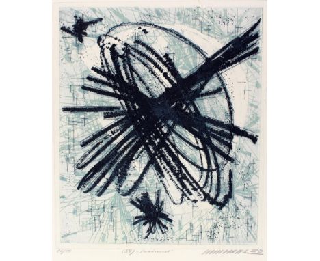 Hans Hartung: (1904 Leipzig - Antibes 1989), nach. Abstrakte Kompositionen, Nr. 26, 34, 54. 1 Radierung, 2 Drucke (16/50, 11/