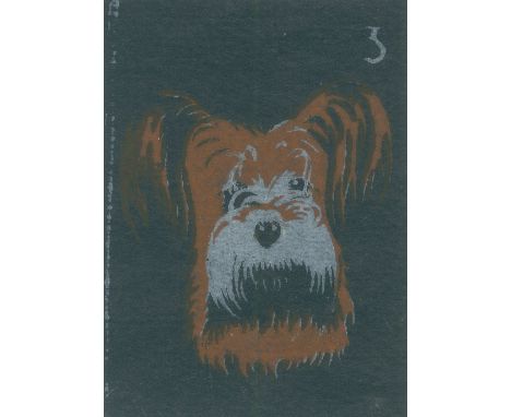 Schwarzer Peter.: Folge von 18 Spielkarten (so kompl. ?), Format je ca. 8 x 5,5 cm. (1946 ?). In beschäd. (Orig. ?) illustr. 