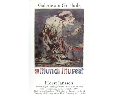 Janssen, Horst: (1929-1995). Munch Museet. Farb. Offsetplakat (1960) für die Ausstellung in der Galerie am Grasholz, Wbg. 199