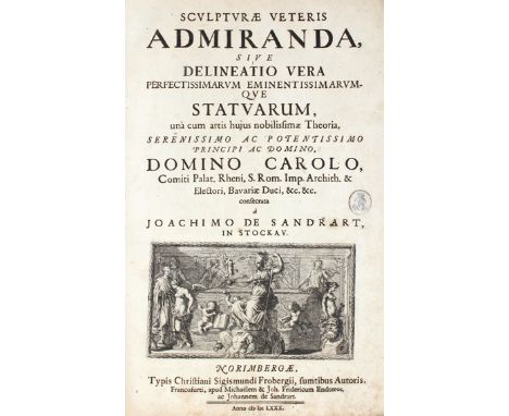 Sandrart,J.: Sculpturae veteris admiranda, sive delineatio vera... Nbg., Froberg für den Autor 1680. Fol. Mit gest. Portrait,