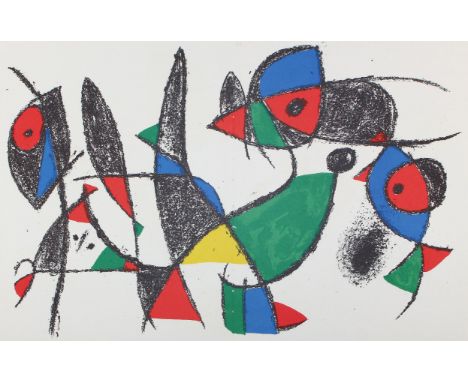 Miro, Joan: (1893 Barcelona - Calamajor 1983). Sammlung von 5 dplblgr. Farblithogr. aus "Lithograph". Blgr. je 32 x 49,5 cm. 