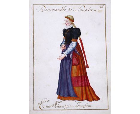 Schwaben.: Eine Edle Frau aus Schwaben (Dame de Souabe) - Eine Schwabische Jungfrau (Demoiselle de Souabe). 2 Bl. Trachtendar