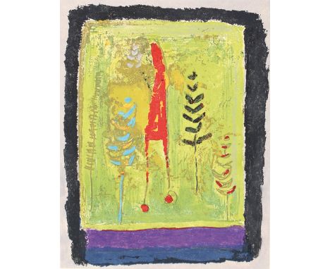 Marini, Marino: (1901 Pistoia - Viareggio 1980). Reiter im Wald. Farbradierung. Ca. 32 x 25 cm, Blgr. ca. 56 x 38 cm. Unten r