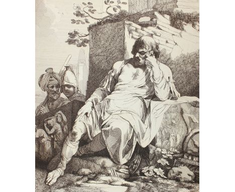 Blyth, Robert: (aktiv ca. 1750-1781, England). Caius Marius auf den Ruinen von Karthago sitzend. Radierung auf Bütten mit WZ 