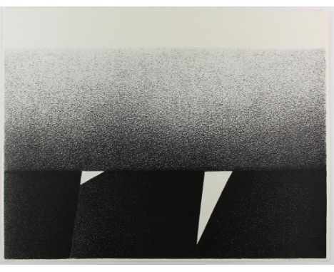 Knaupp, Werner: (1936 Nürnberg). Lofoten - o.T. 2 Lithographien, 1967/72. Ca. 46 x 59 bzw. 49 x 65 cm. Je unten sign., dat u.
