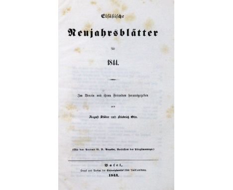 Elsässische Neujahrsblätter.: Jgge. 1843-48 in 6 Bdn. Hrsg. v. A. Stöber u. F. Otte. Strassburg, Schuler, bzw. Hdbg., Winter 