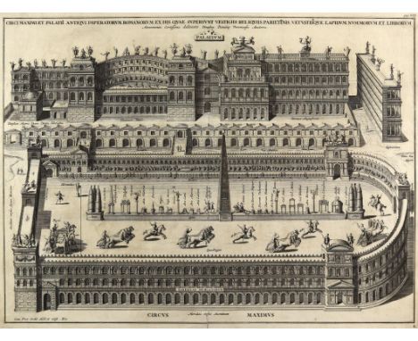 Rom.: 6 Bl. mit Ansichten. Kupferstiche aus: La galerie agreable du monde, bei P. van der Aa, Leiden um 1730. Qu.Fol.  Bl. R,