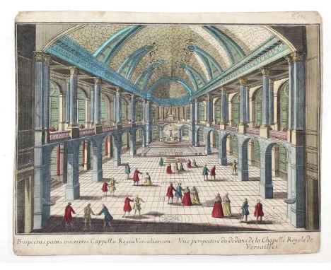 Paris.: 2 Guckkasten-Kupfer. "Vue de l'Hotel de Ville de Paris". Tls. ausgeschnittenen u. hinterlegten Fenstern v. J.F.Leitze