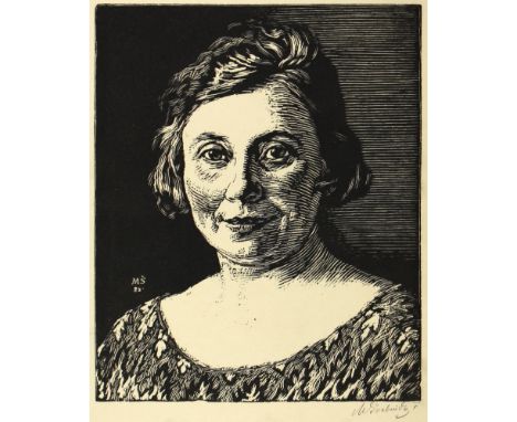 Svabinsky, Max: (1873-1962). Frauenbildnis. Original-Holzschnitt, (19)24. Bildgröße: 22 x 18 cm. Unten links signiert. Im Sto