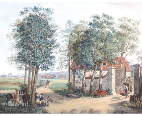 Retzsch, Moritz: (1779 Dresden - Hoflößnitz Radebeul 1857), zugeschrieben. Radebeul oder Umgebung. Aquarell u. Bleistift a. P