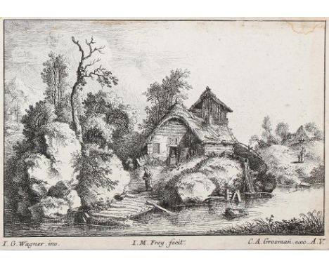 Frey, Johann Michael: (1750 Augsburg 1818). 4 (v. 8) Bl. mit Landschaften. Radierungen n. Johann Georg Wagner bei Carl August
