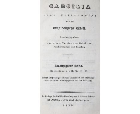 Caecilia,: eine Zeitschrift für die musicalische Welt, hrsg. von einem Vereine von Gelehrten, Kunstverständigen und Künstlern