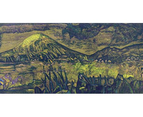 Fekete, Esteban: (1924 Cinkota/Budapest - Roßdorf 2009). "Westwind". Farbholzschnitt auf Werkdruckpapier, 1992. 30 x 60, Blgr