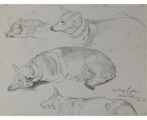 Becker, Max Josef: (1890 München 1971). 9 Bl. überwieg. mit Tierdarst. Tusch- (7), Bleistiftzeichnungen u. Aquarell, ca. 1918