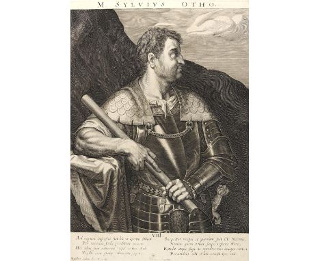 Sadeler, Aegidius: (1570 Antwerpen - Prag 1629). M. Sylvius Otho. Halbfigur des römischen Kaisers in Rüstung. Bl. VIII aus de