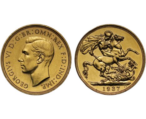 g George VI (1936-52), gold Proof Two Pounds, 1937, bare head left, initials HP below neck for Humphrey Paget, GEORGIVS VI D: