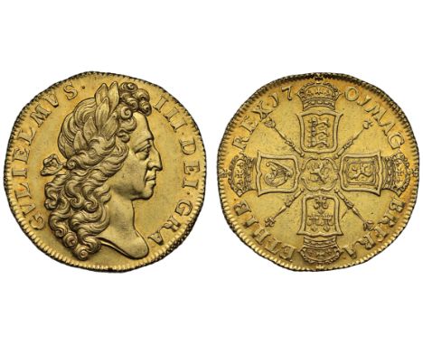 The Impressive “Fine Work” gold Two Guineas of King William IIIWilliam III (1694-1702), gold Two Guineas, 1701, fine work sty