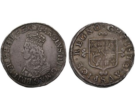 Charles II (1660-85), silver Shilling, first hammered issue (1660-61), crowned bust left, plain field, legend and outer tooth