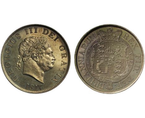 Very Rare Pattern Silver Halfcrown of King George III Dated 1817George III (1760-1820), Pattern silver Halfcrown, 1817, small