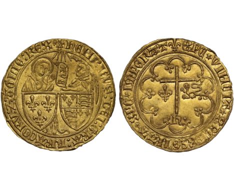 Henry VI, King of England and France (1422-53), gold Salut d'Or, St Lô Mint, second issue from 6th September 1423, standing f