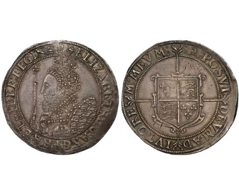 Extremely Rare Mint Mark 2 (1602) Silver Crown of Queen Elizabeth IElizabeth I (1558-1603), silver Crown of Five Shillings, o