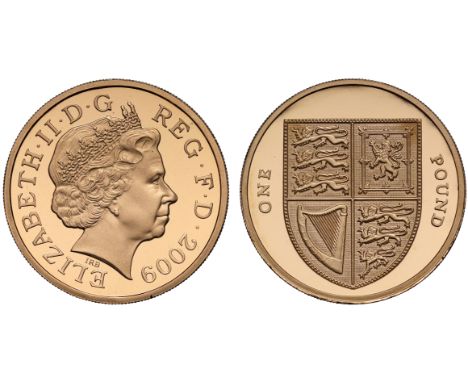 g Elizabeth II (1952 -), gold proof One Pound Coin, 2009, struck in 22 carat gold, crowned bust right, IRB below for designer