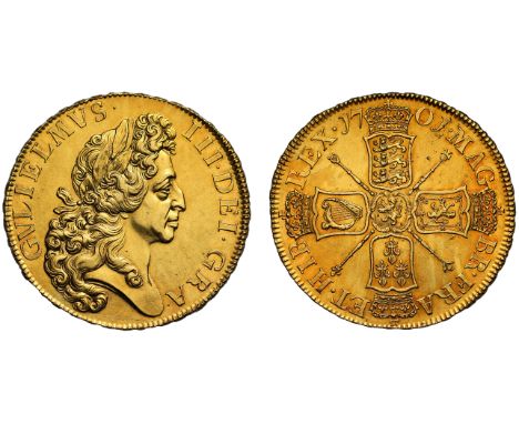 The Impressive “Fine Work” gold Five Guineas of King William IIIWilliam III (1694-1702), gold Five Guineas, 1701, fine work s