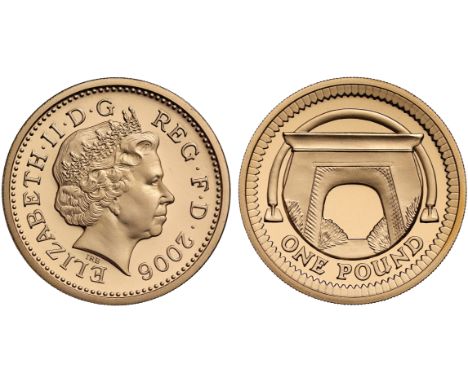 g Elizabeth II (1952 -), gold proof One Pound Coin, 2006, struck in 22 carat gold, crowned bust right, IRB below for designer