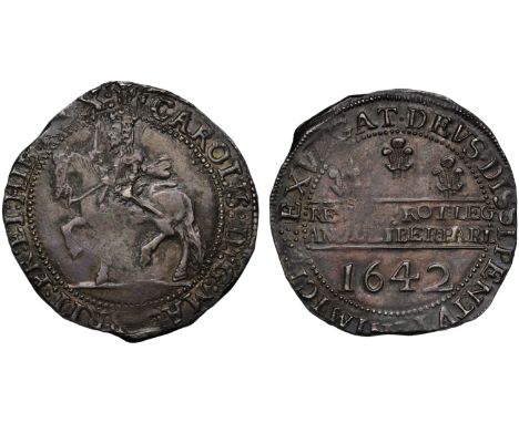 Charles I (1625-49), silver Halfcrown of Two Shillings and Sixpence, 1642, Shrewsbury Mint, armoured King on horseback left, 