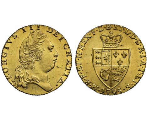 George III (1760-1820), gold Guinea, 1795, fifth laureate head right, GEORGIVS .III. DEI.GRATIA, rev. spade shaped crowned qu