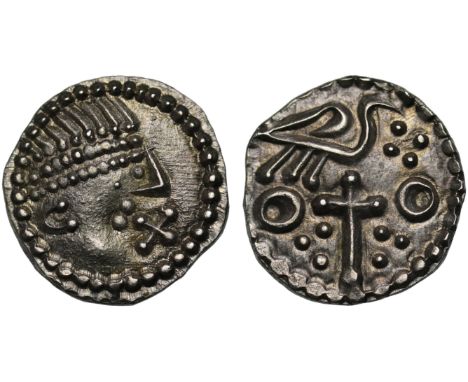 Early Anglo-Saxon Period (600-775), silver Sceat, Secondary Phase (c.710-c.760), series J, York, type 85, diademed head right