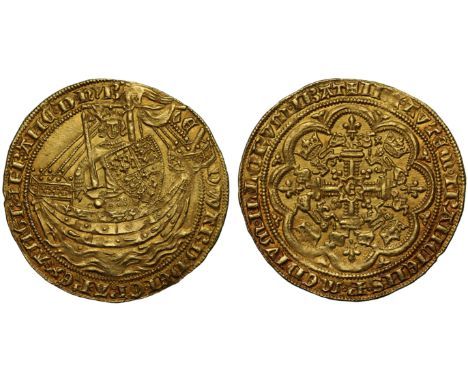 Edward III (1327-77), gold Noble of Six Shillings and Eight Pence, Tower Mint London, Fourth Coinage, Pre-Treaty series C (13